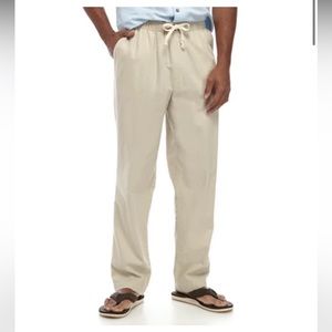 Saddlebred NWT flat front linen blend drawstring pull on pants